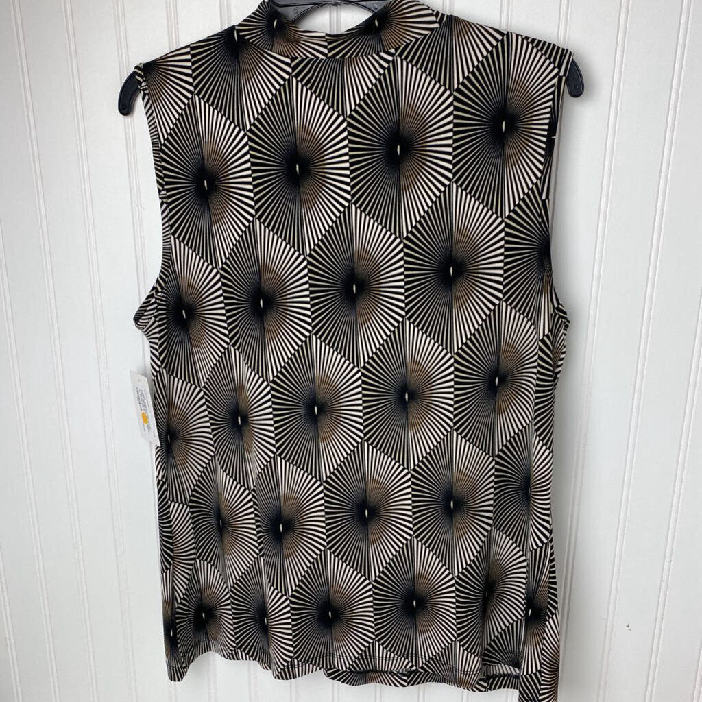 GEOMETRIC MOCK NECK TANK TOP