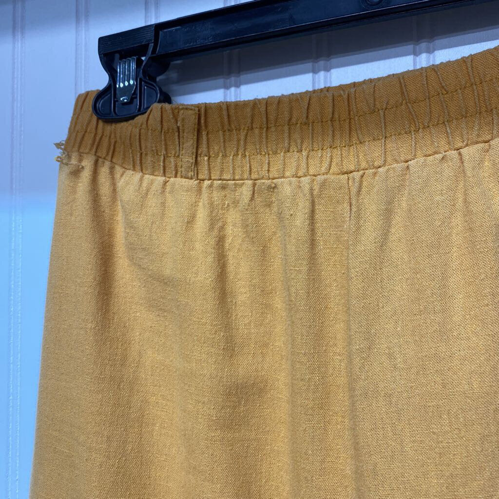 FLAT FRONT LINEN PANTS