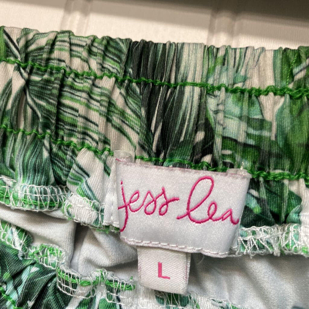 LEAF PRINT DRAWSTRING SHORTS