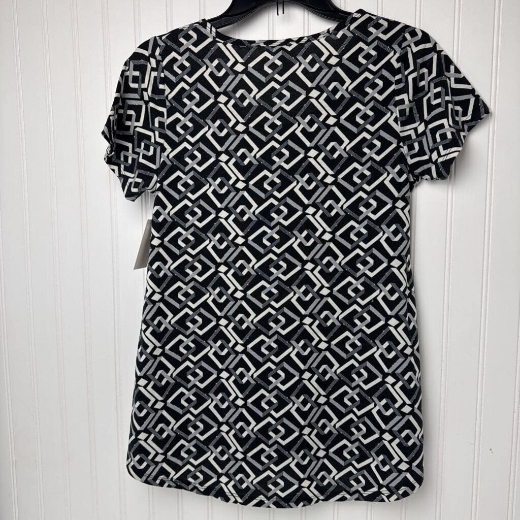 SHORT SLEEVE PRINTED TOP