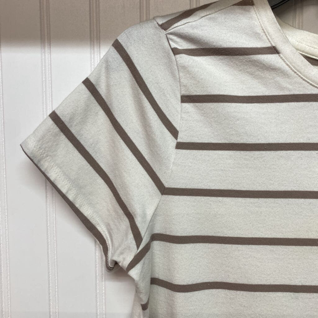 WHITE WITH BROWN STRIPPES SHIRT