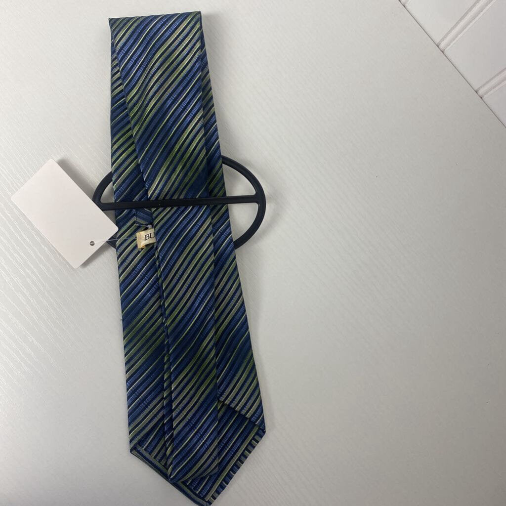 *MENS TIE STRIPE BLUE AND GREEN