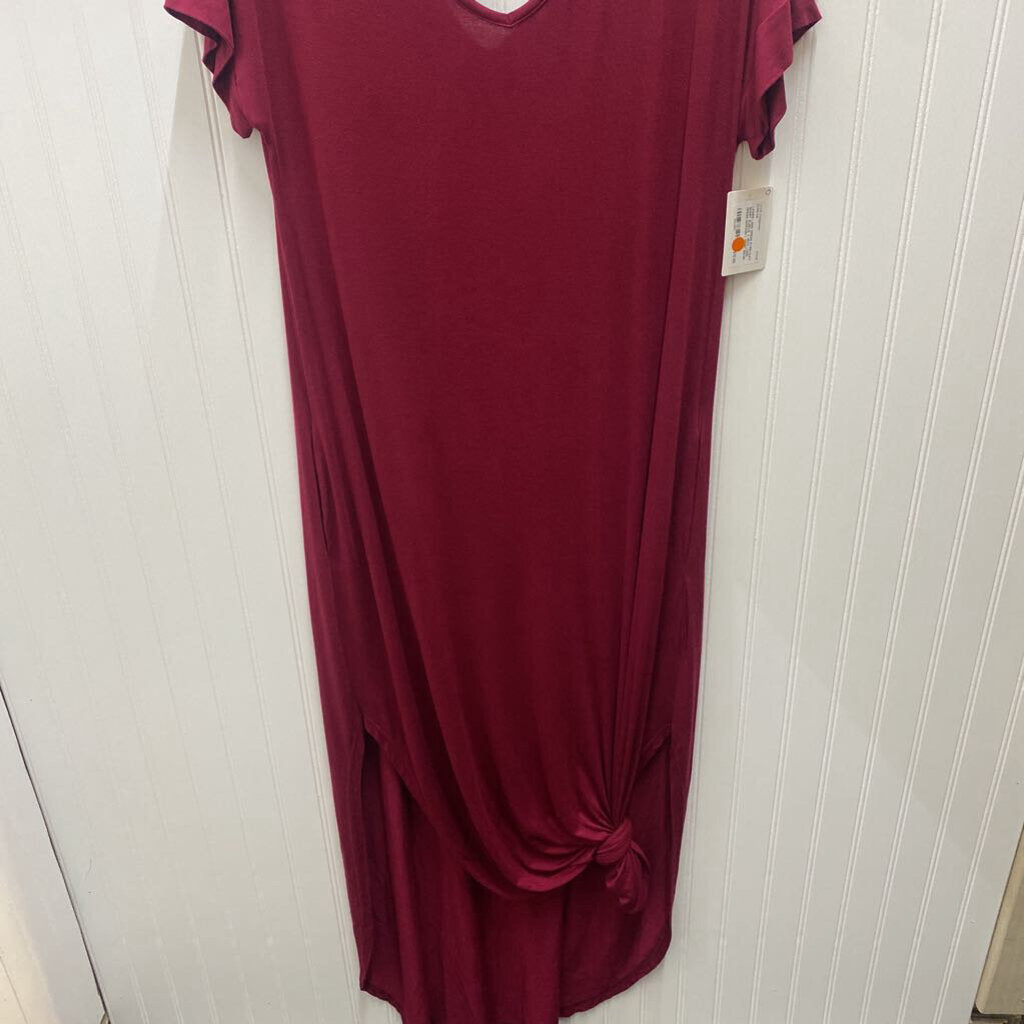 SHORT SLEEVE V NECK LONG DRESS