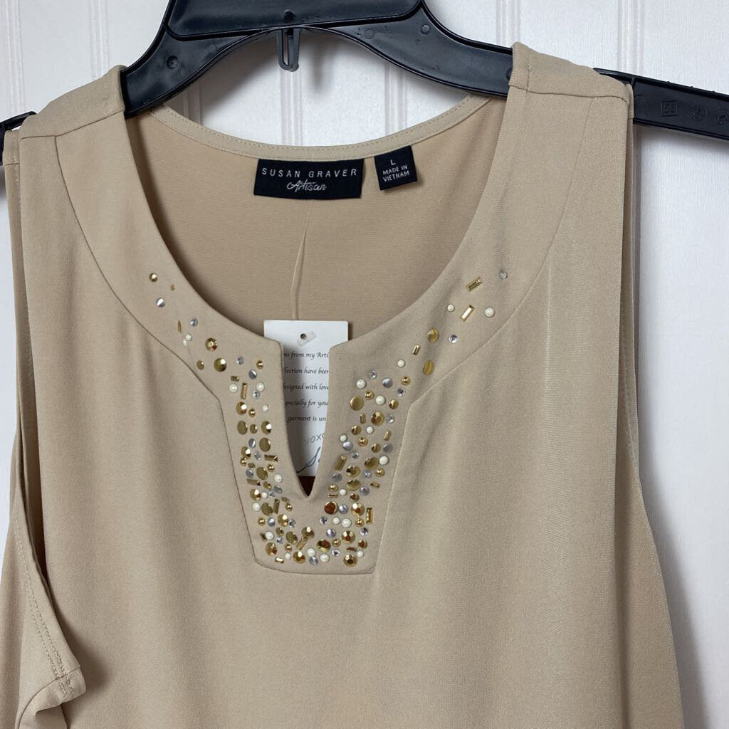 RINESTONE COLLAR SLEEVLESS
