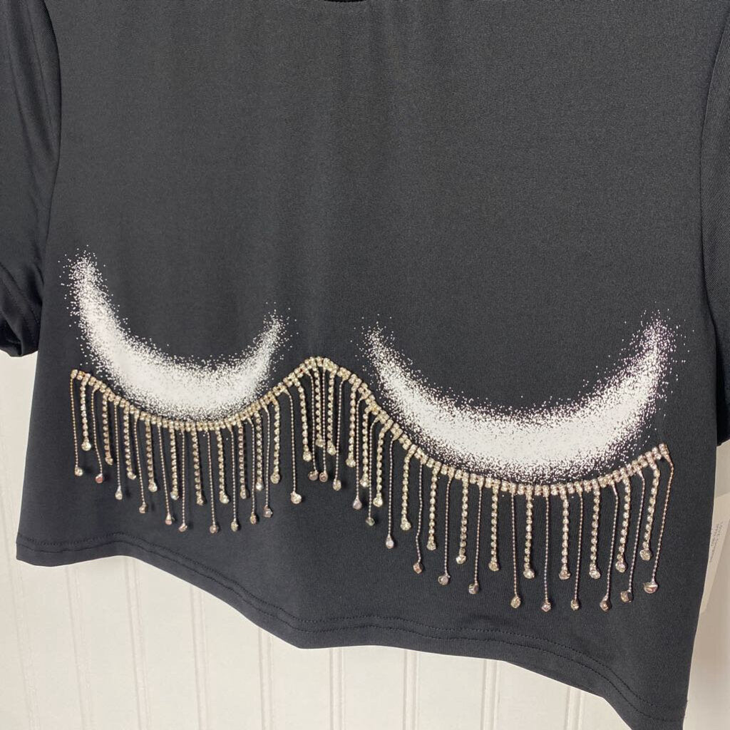 CROPPED BLINGY EYED TOP