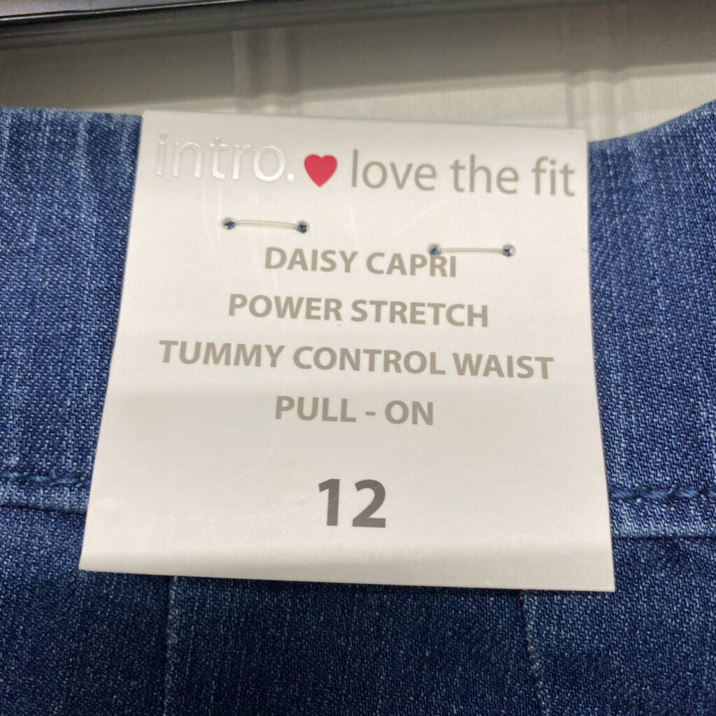 ELASTIC WAIST DENIM CAPRI