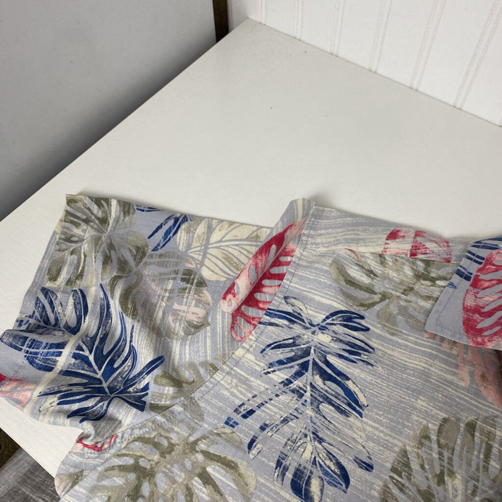 MENS SHORT SLEEVE TROPICAL PRINT SHIRT