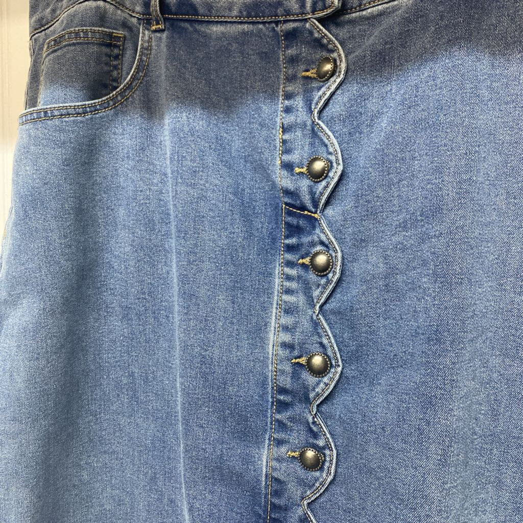 BUTTON UP DENIM SKIRT