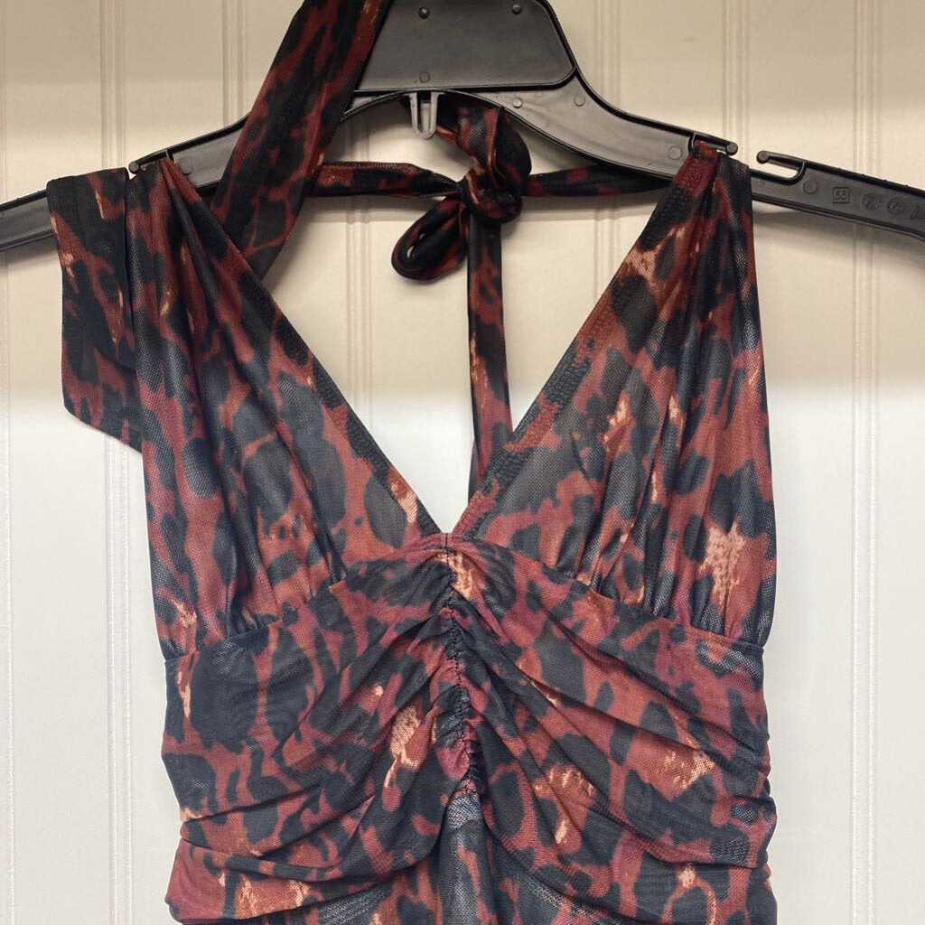 HALTER TOP ANIMAL PRINT