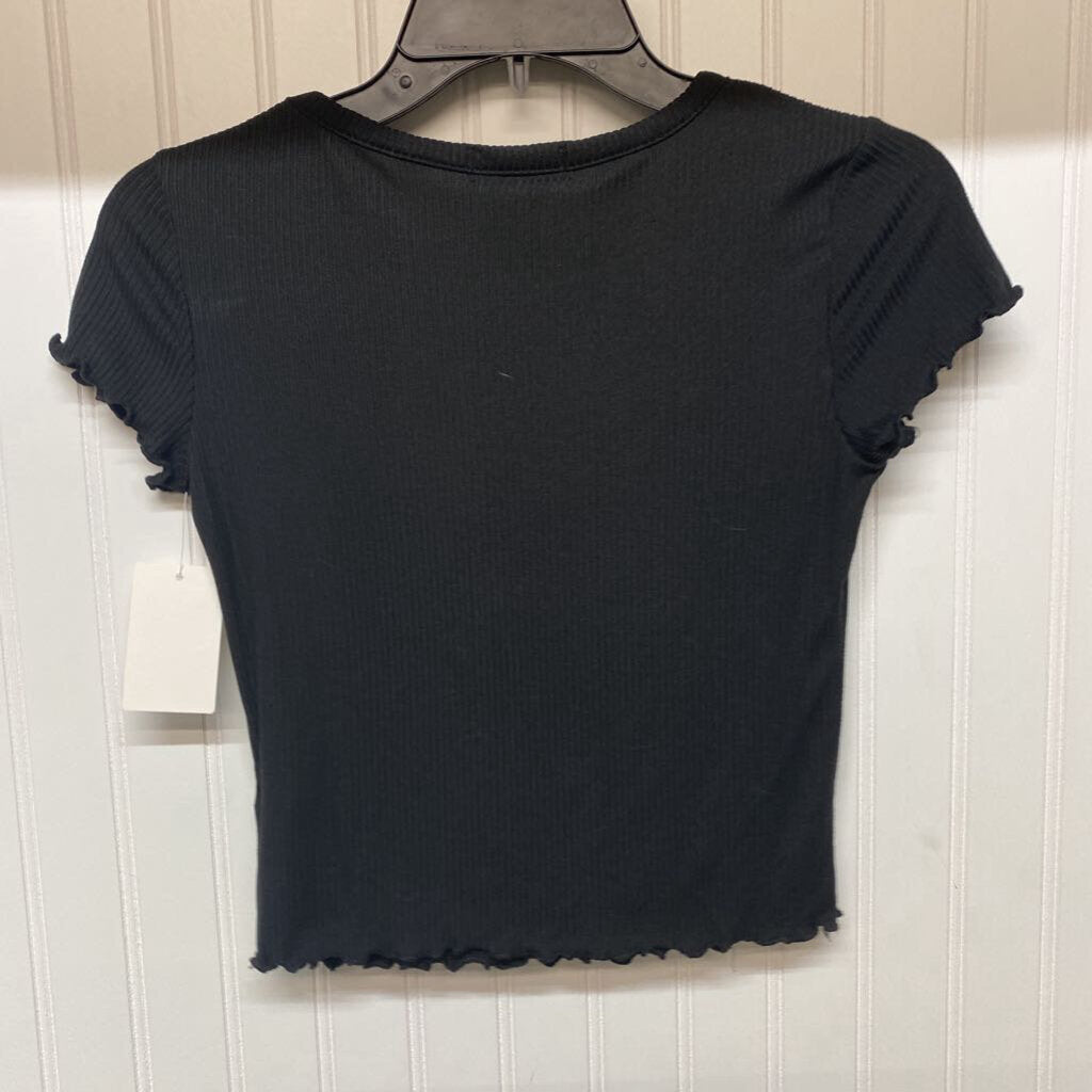 *SHORT SLEEVE BASIC RIBBED CROPPED TEE