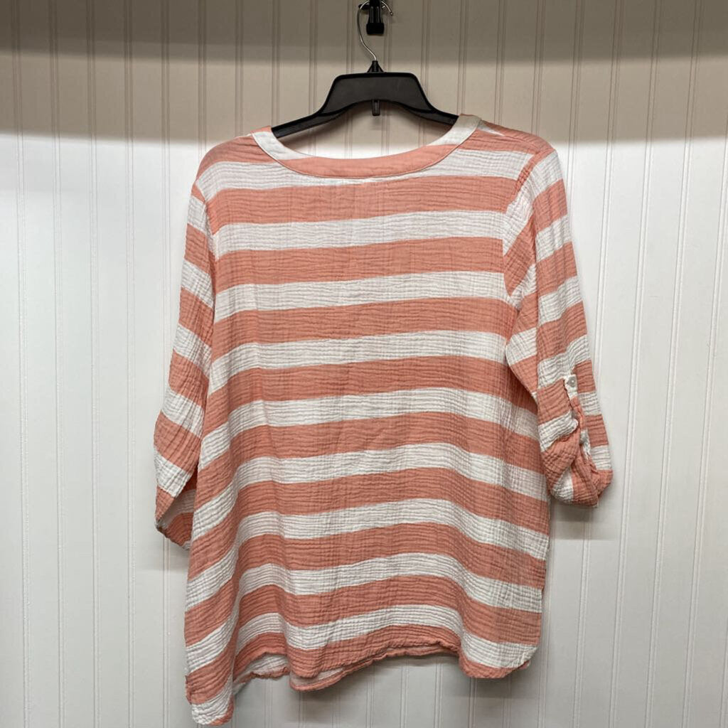 STRIPPED LONG SLEEVE DRESS TOP