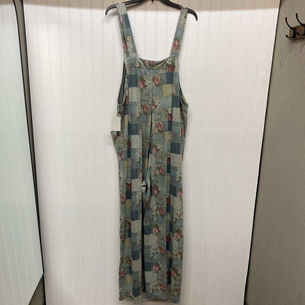 LADIES PATCHWORK LOOK OVERALLS