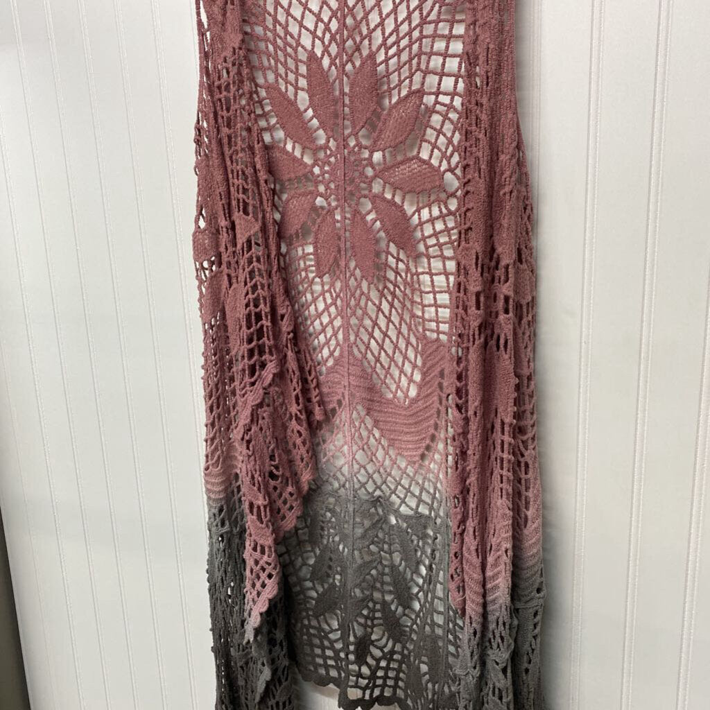 *KNIT CARDIGAN ROSE AND GRAY