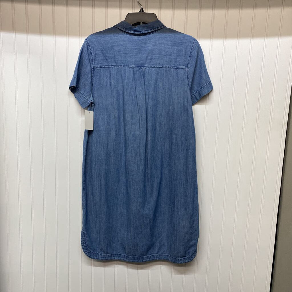 SHORT SLEEVE SHORT DENIM DRESS