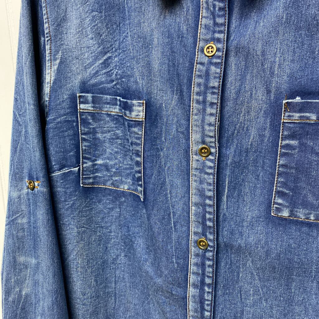 BUTTON DOWN DENIM DRESS