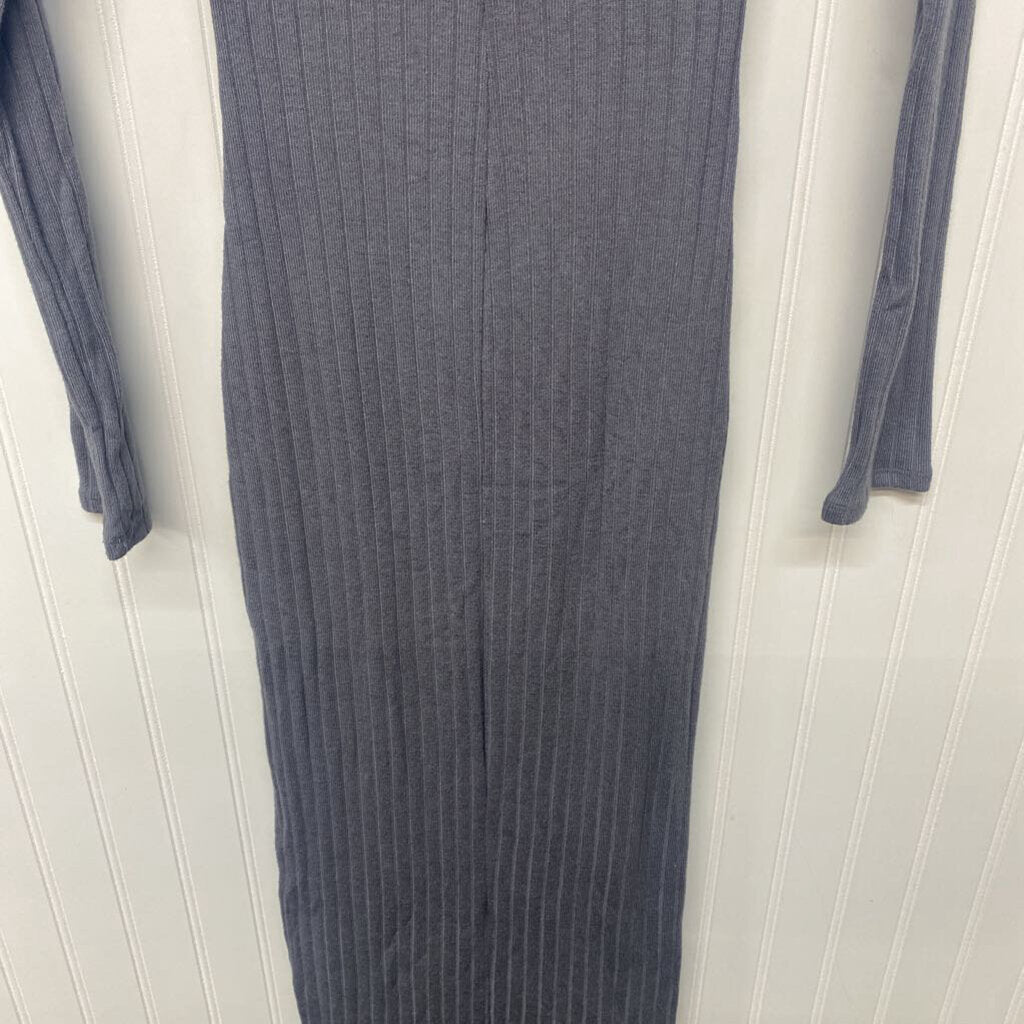 RIBBED LONG SLEEVE DRESS