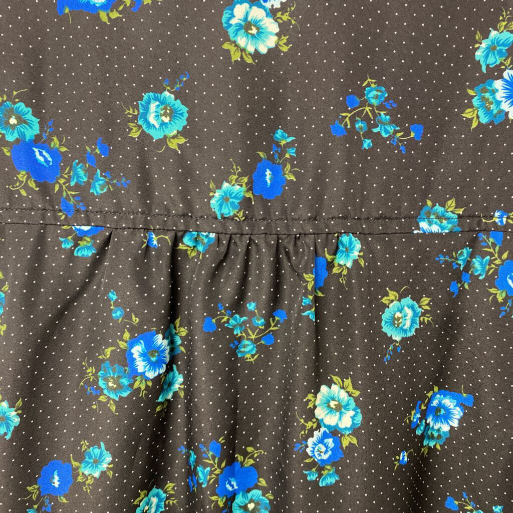 *BUTTON UP COLLAR SLEEVELESS FLORAL