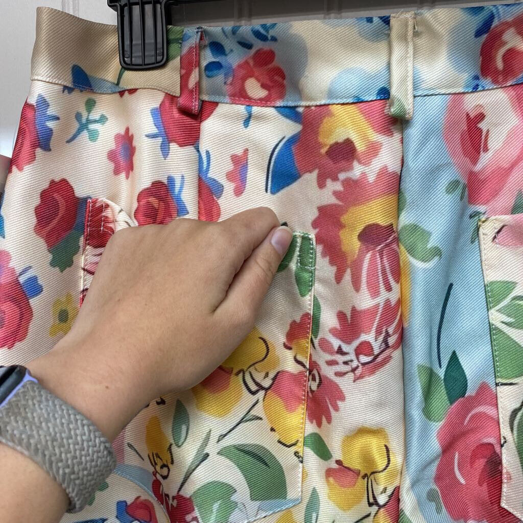 *FLORAL PATTERN WIDE LEG PANT