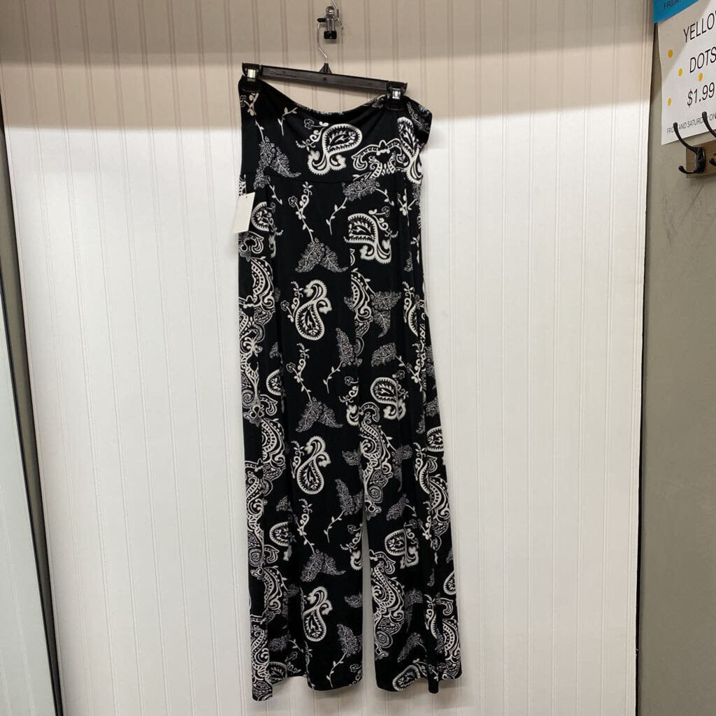 *WIDE LEG STRETCH PANTS WITH PAISLEY PATTERN