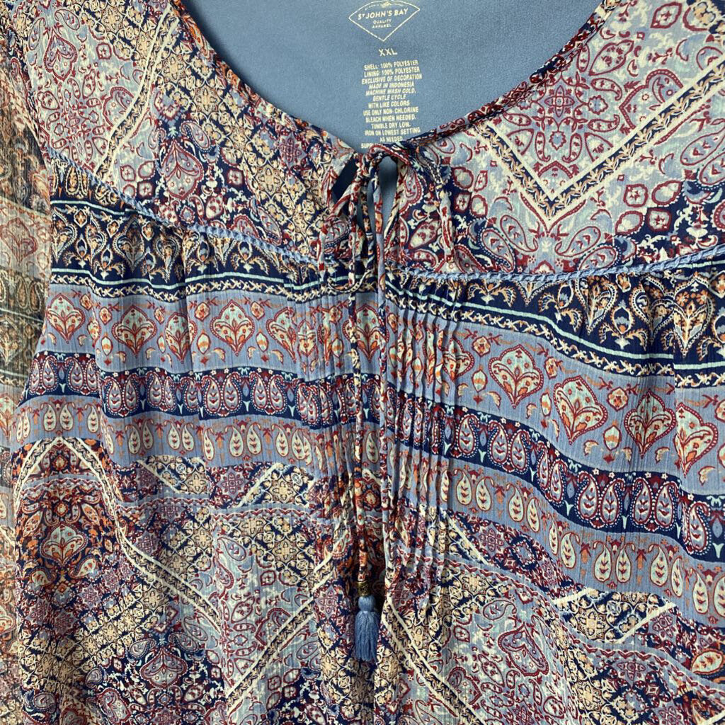 LONG SLEEVE LINED SHEER TOP