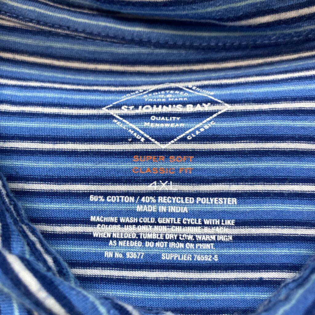 MENS BIG & TALL STRIPED POLO SHIRT