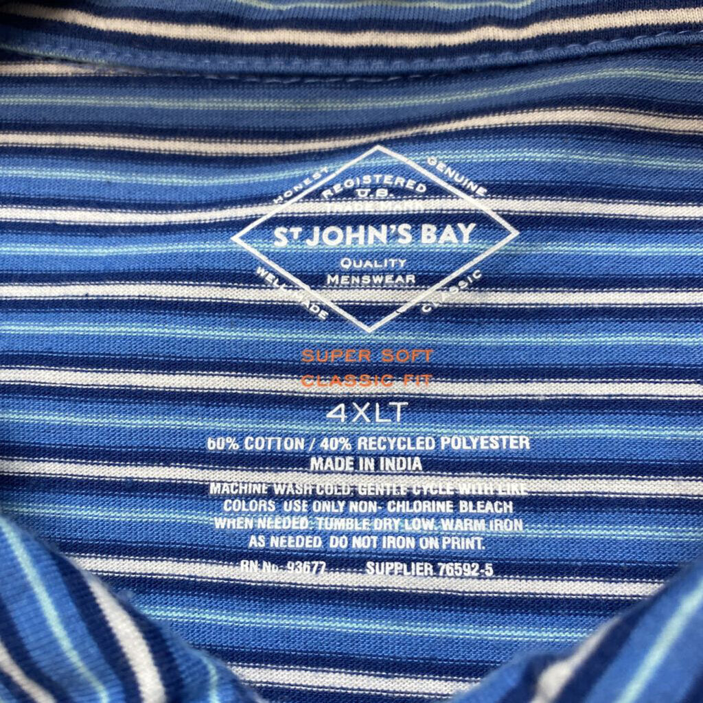 MENS BIG & TALL STRIPED POLO SHIRT