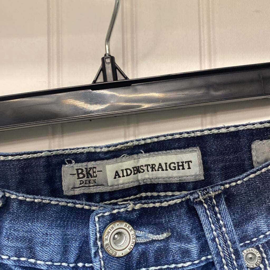 AIDEN STRAIGHT LEG DISTRESSED DENIM JEANS