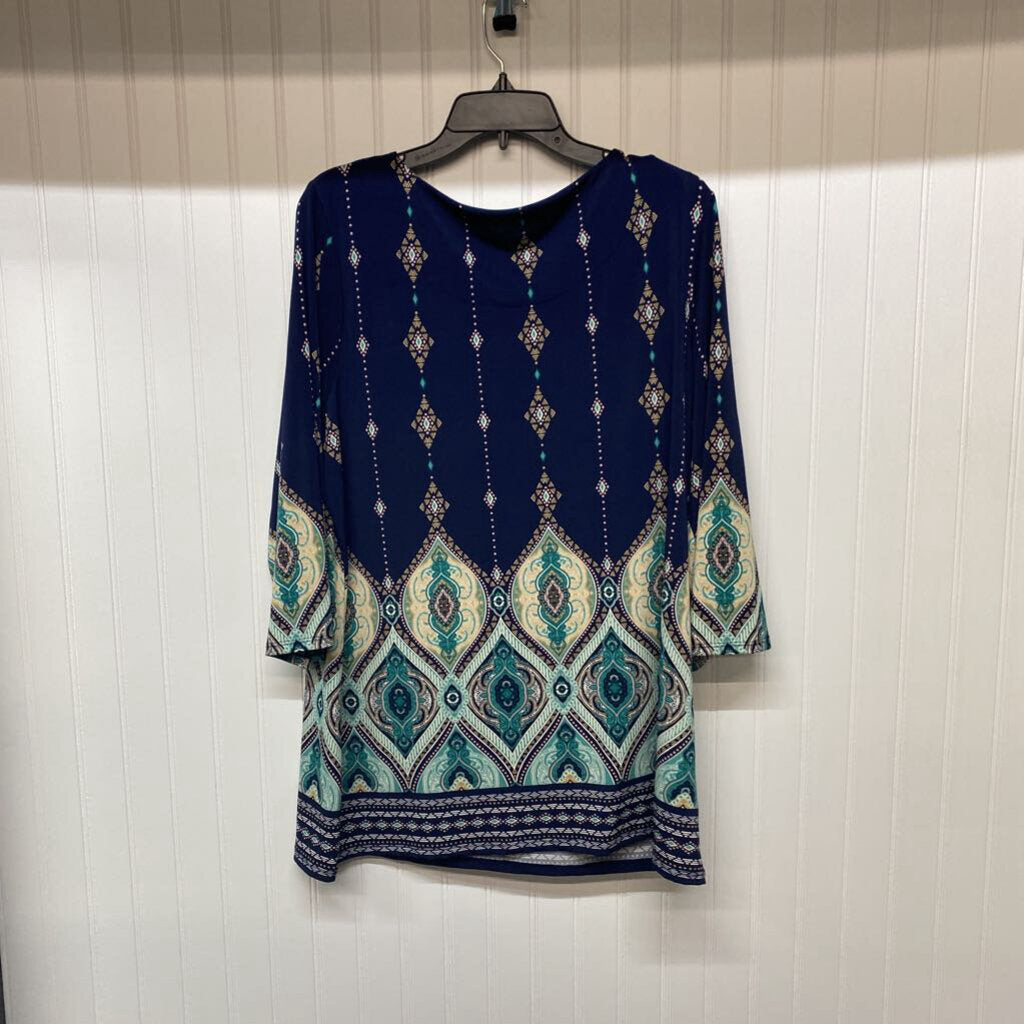 LONG SLEEVE PAISLEY PRINTED TOP