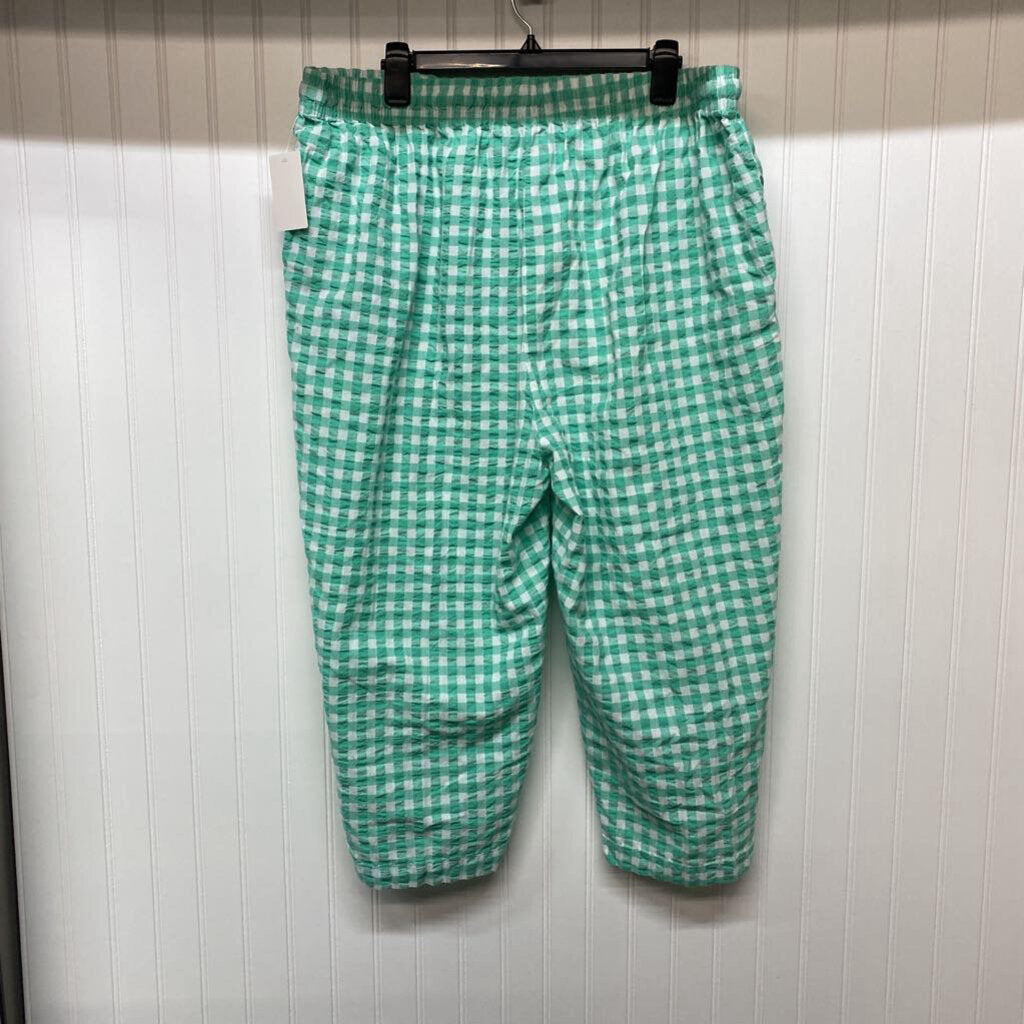 DRAWSTRING WAIST CHECK CAPRIS