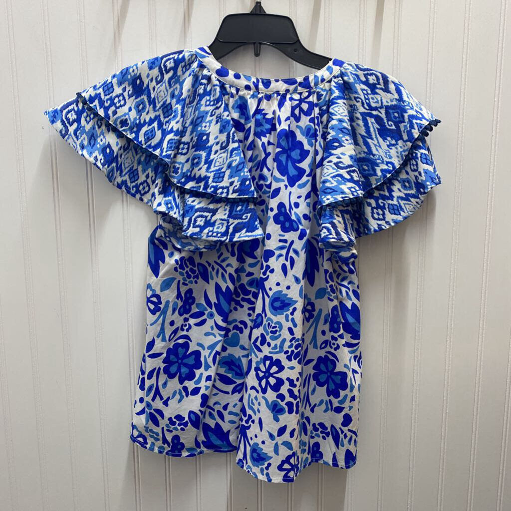 SHORT SLEEVE V NECK BLOUSE