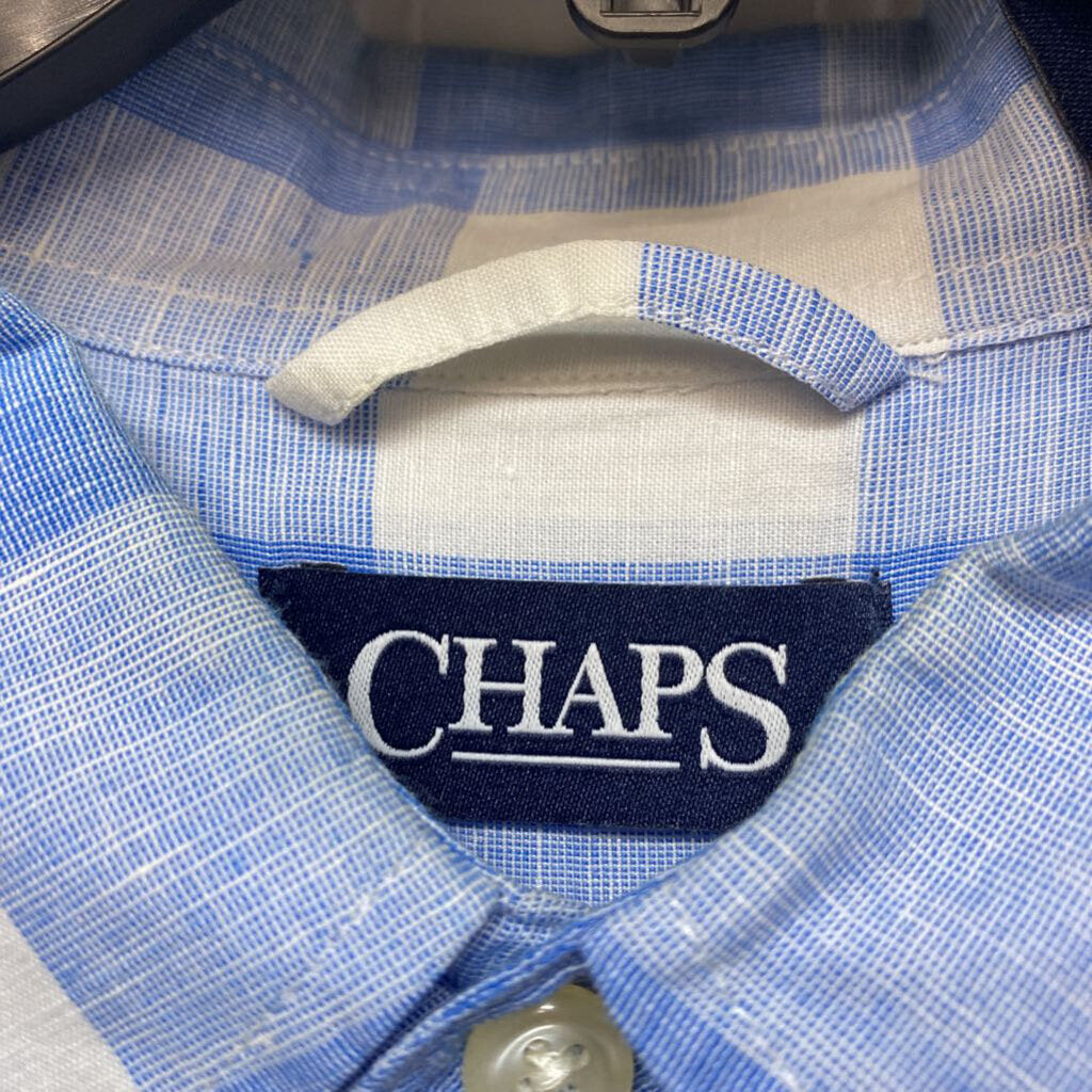 BLUE PLAID DRESS SHIRT