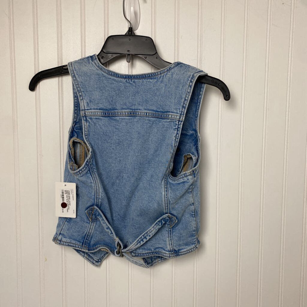 CROPPED DENIM VEST