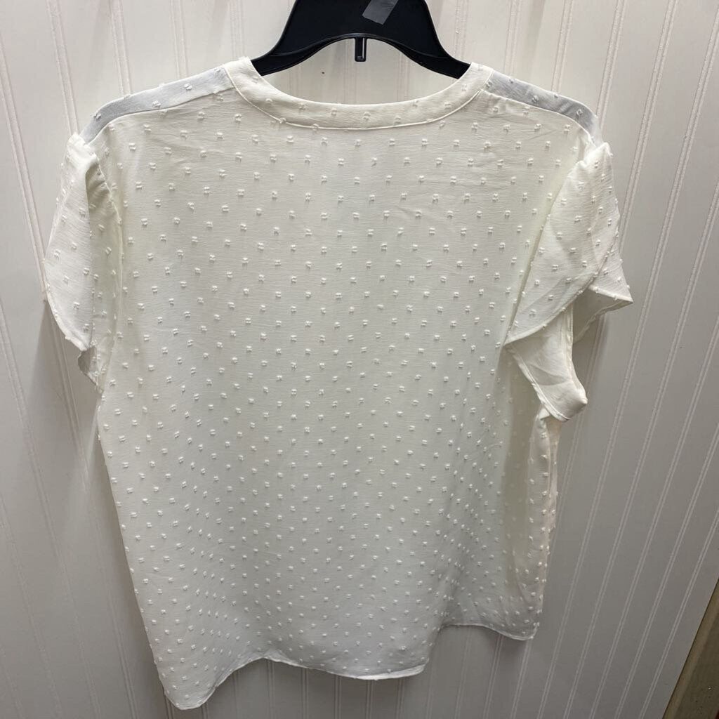 SHORT SLEEVE V NECK BLOUSE