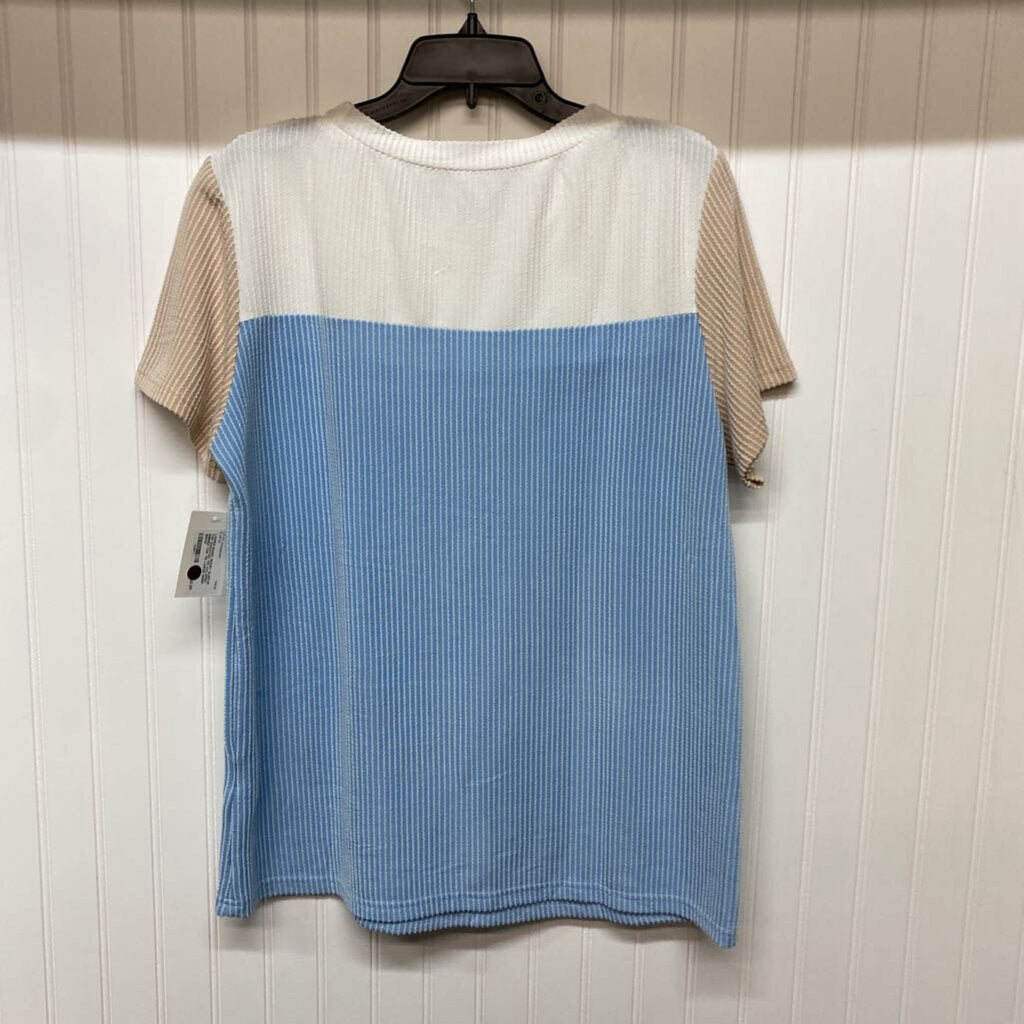 TRI COLORED RIBBED TOP