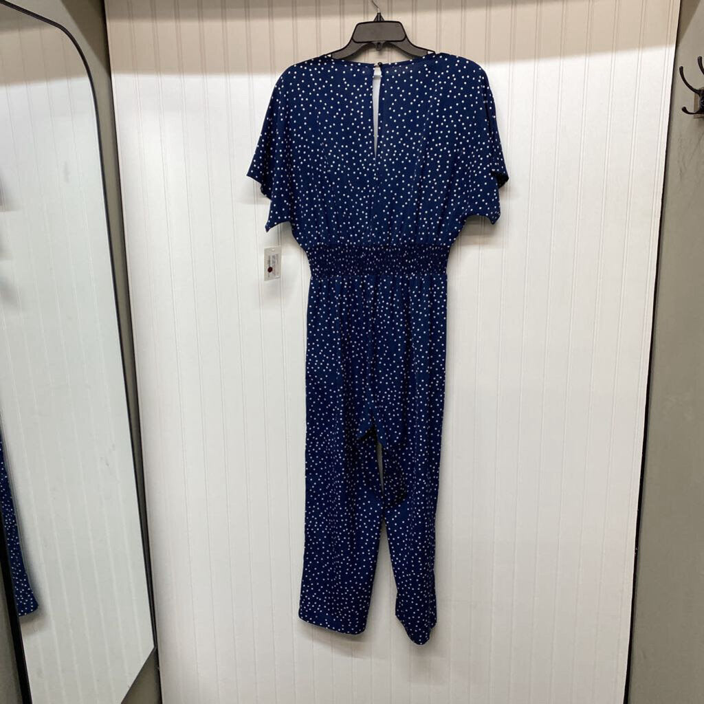 *LONG POLKA DOT NAVY
