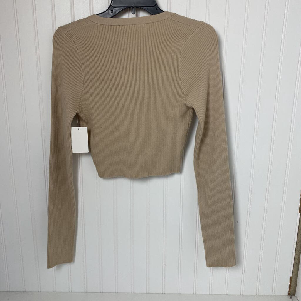 LONG SLEEVE CROPPED KNIT TOP