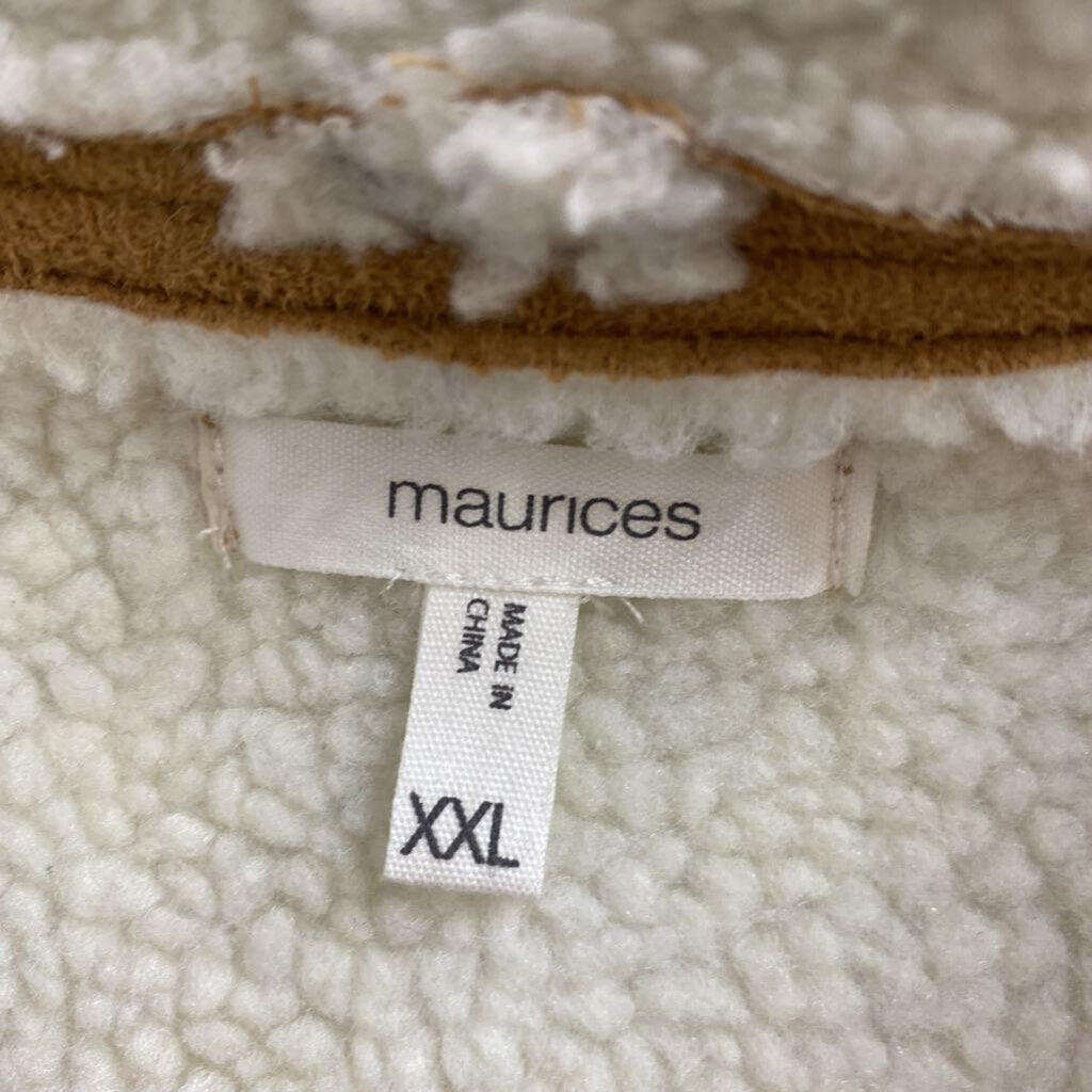 FAUX SUEDE AND SHERPA VEST