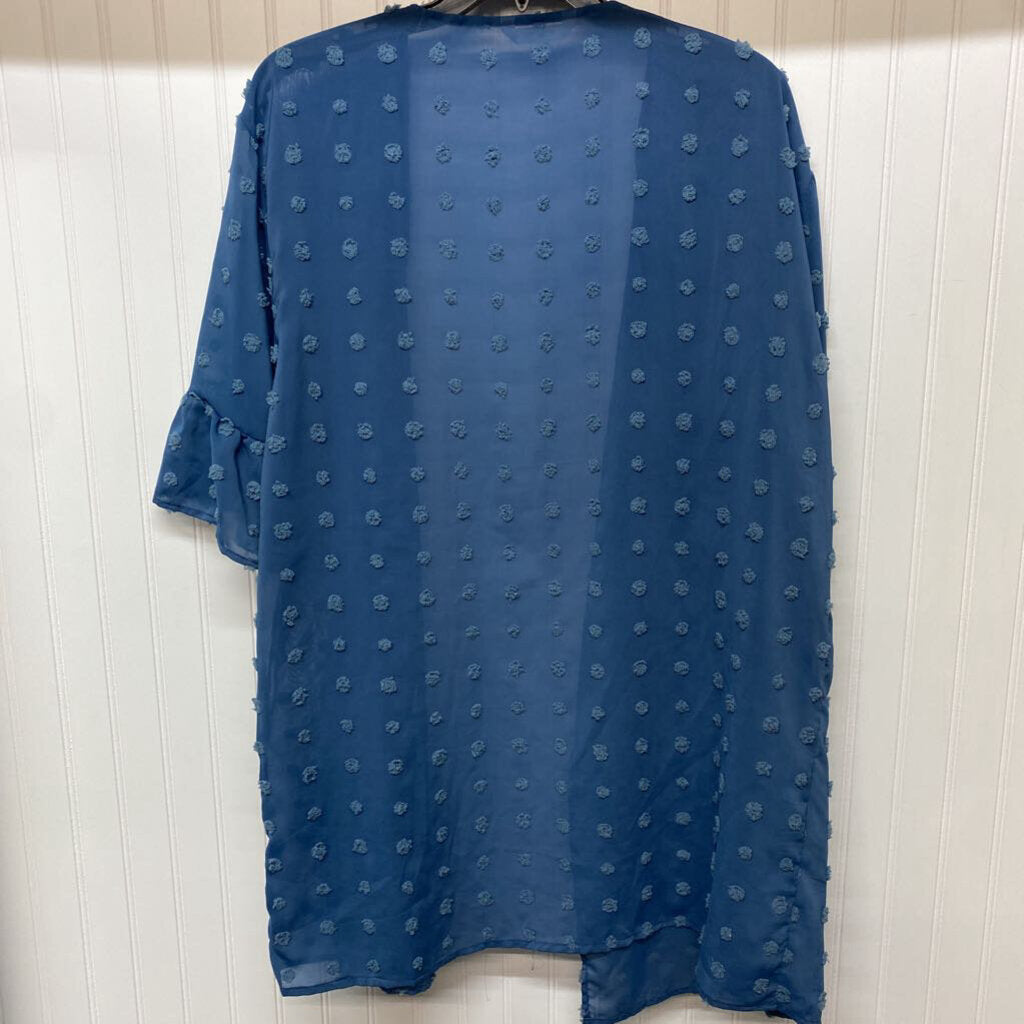 *LONG SHORT SLEEVE OPEN FRONT SHEER CARDIGAN