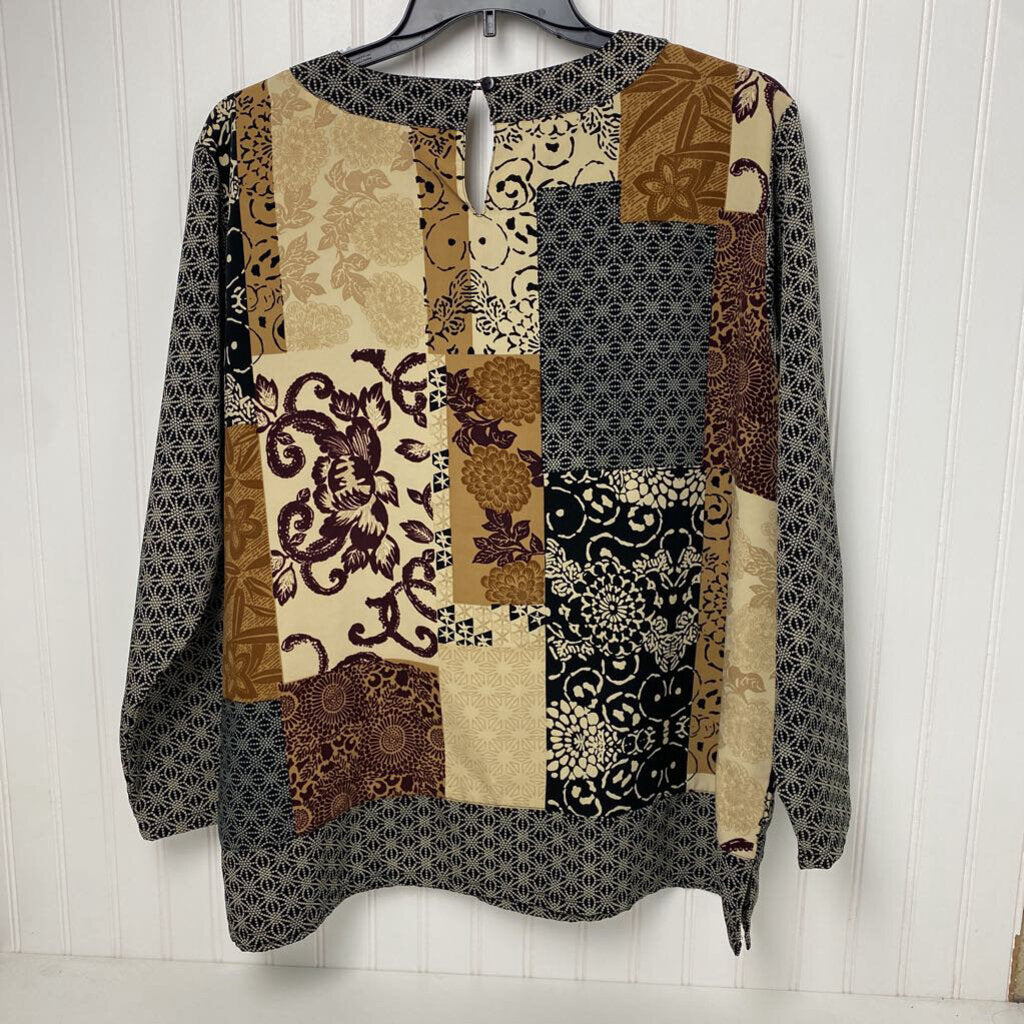 *L/S DRESS SHIRT WITH BLOCK PATTERN