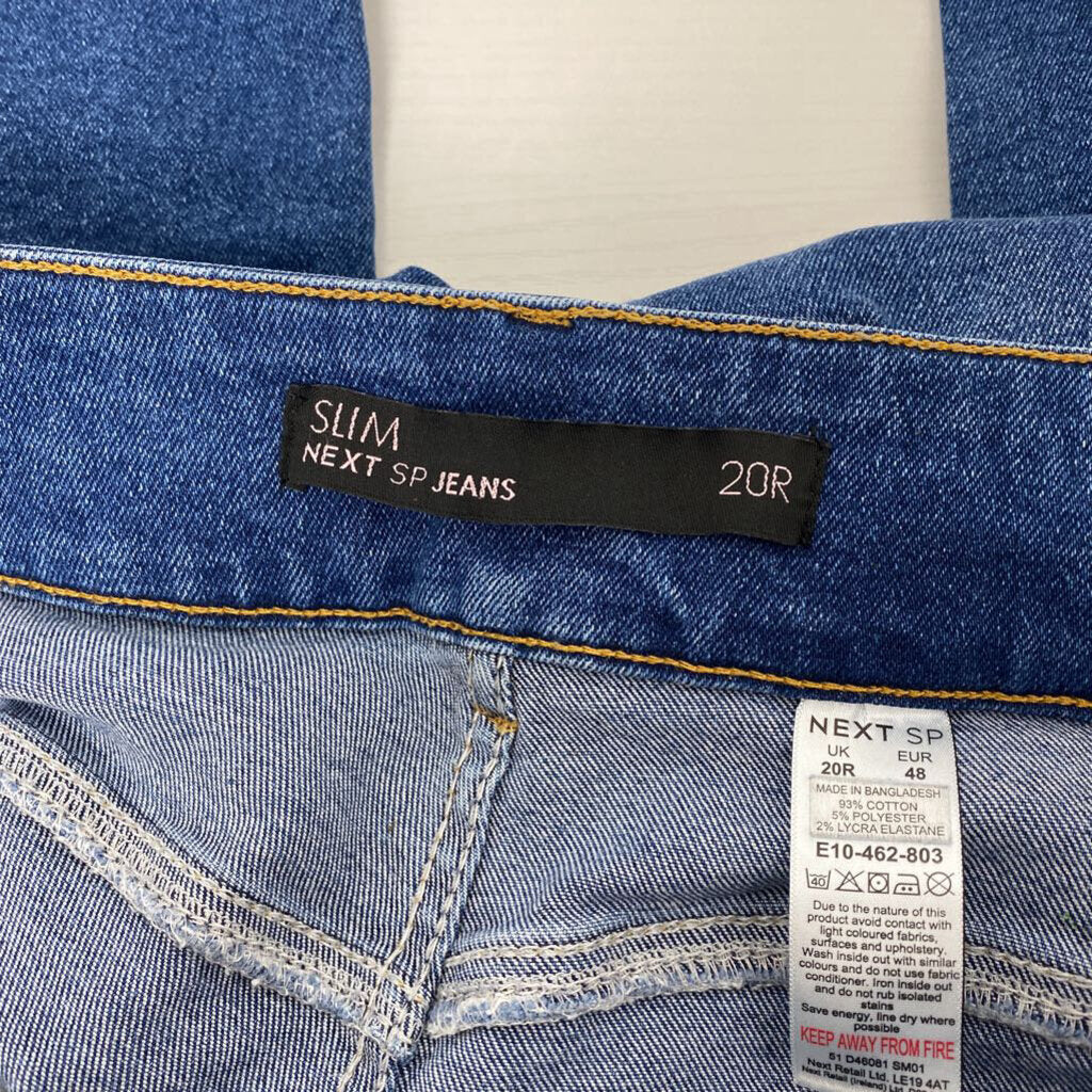 *BASIC DENIM JEANS DOUBLE BUTTON WAIST STRAIGHT LEG