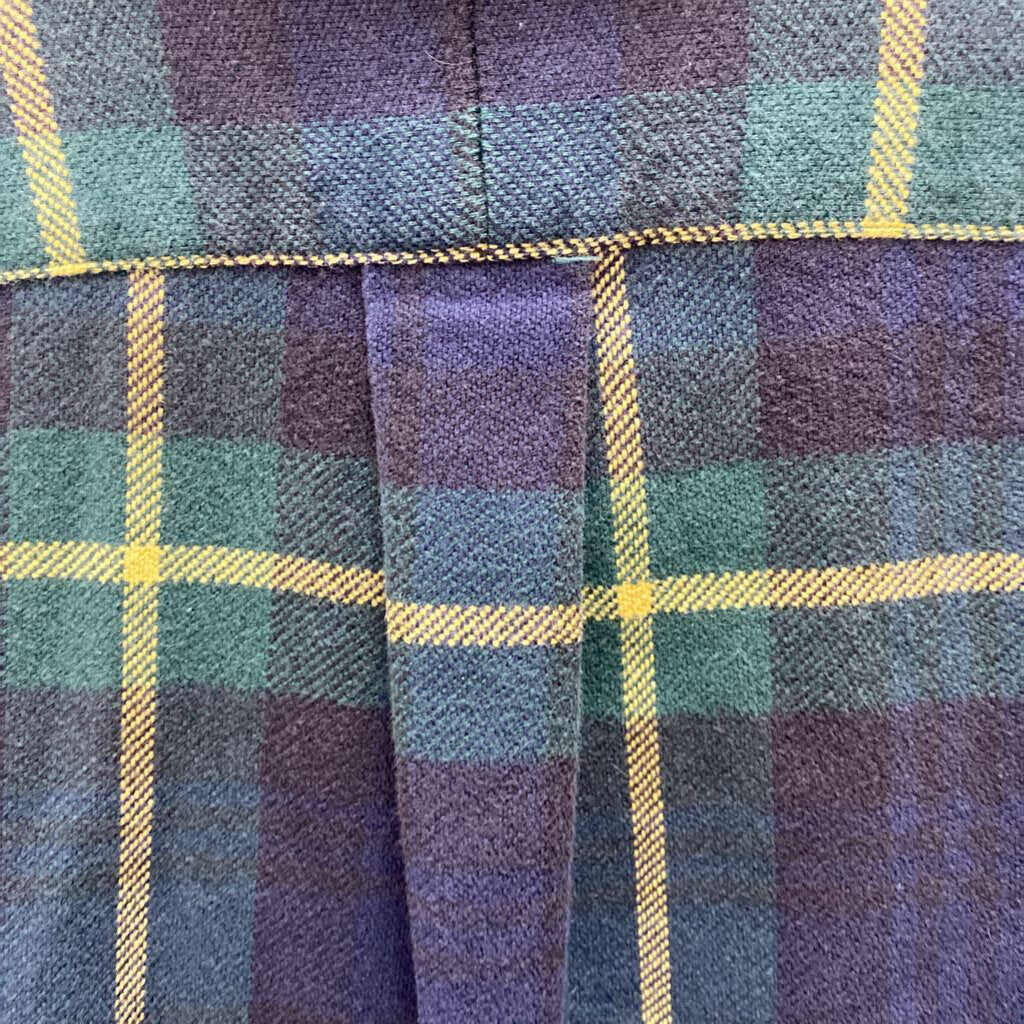 L/S PLAID BLUE/GREEN/YELLOW DRESS POLO SHIRT