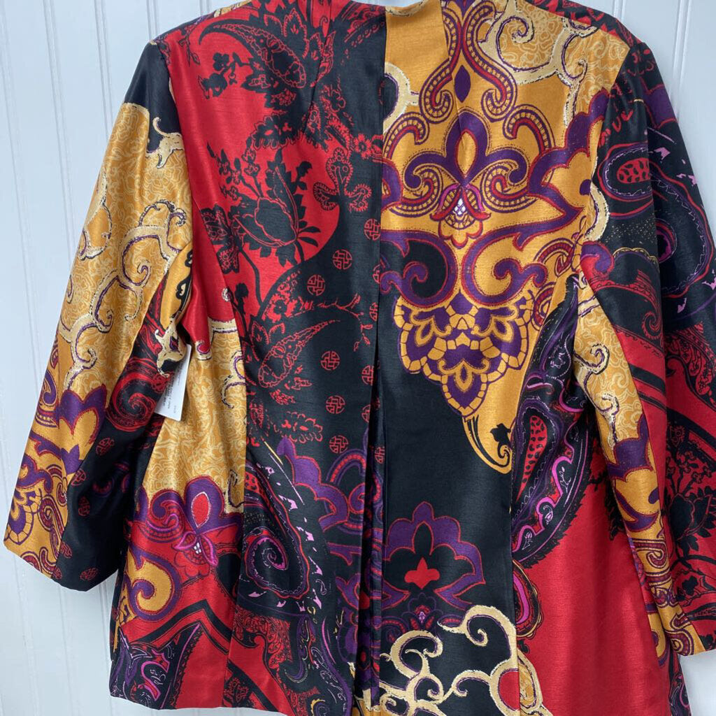 OPEN FRONT PRINTED BLAZER