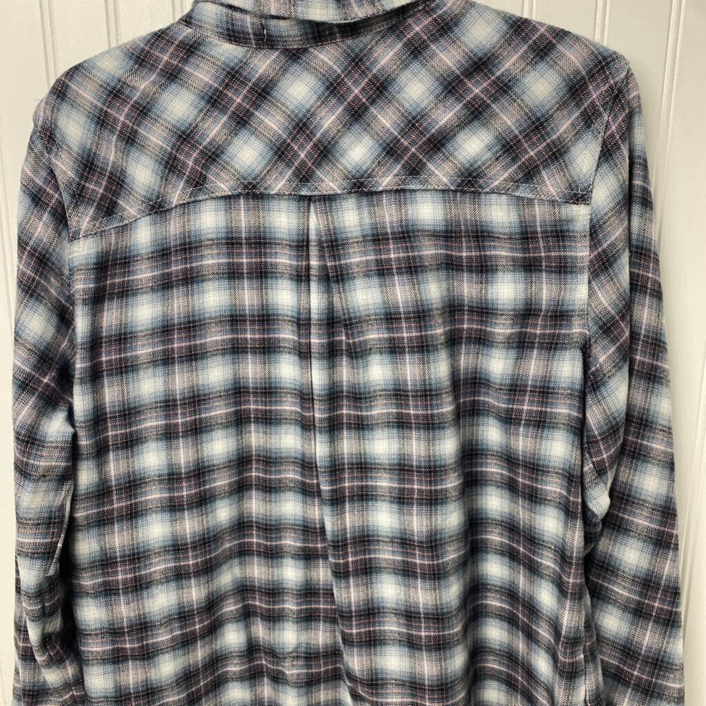 *PLAID PINK/GRAY/BLACK FLANNEL SHIRT