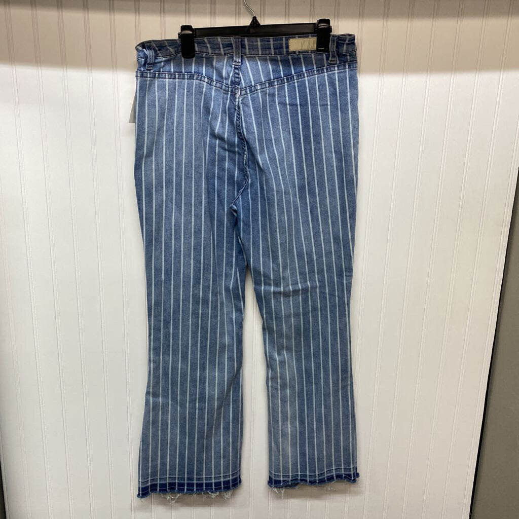 HIGH RISE STRIPED JEANS