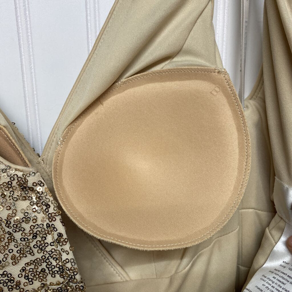 HALTER TOP SEQUINS GOLD