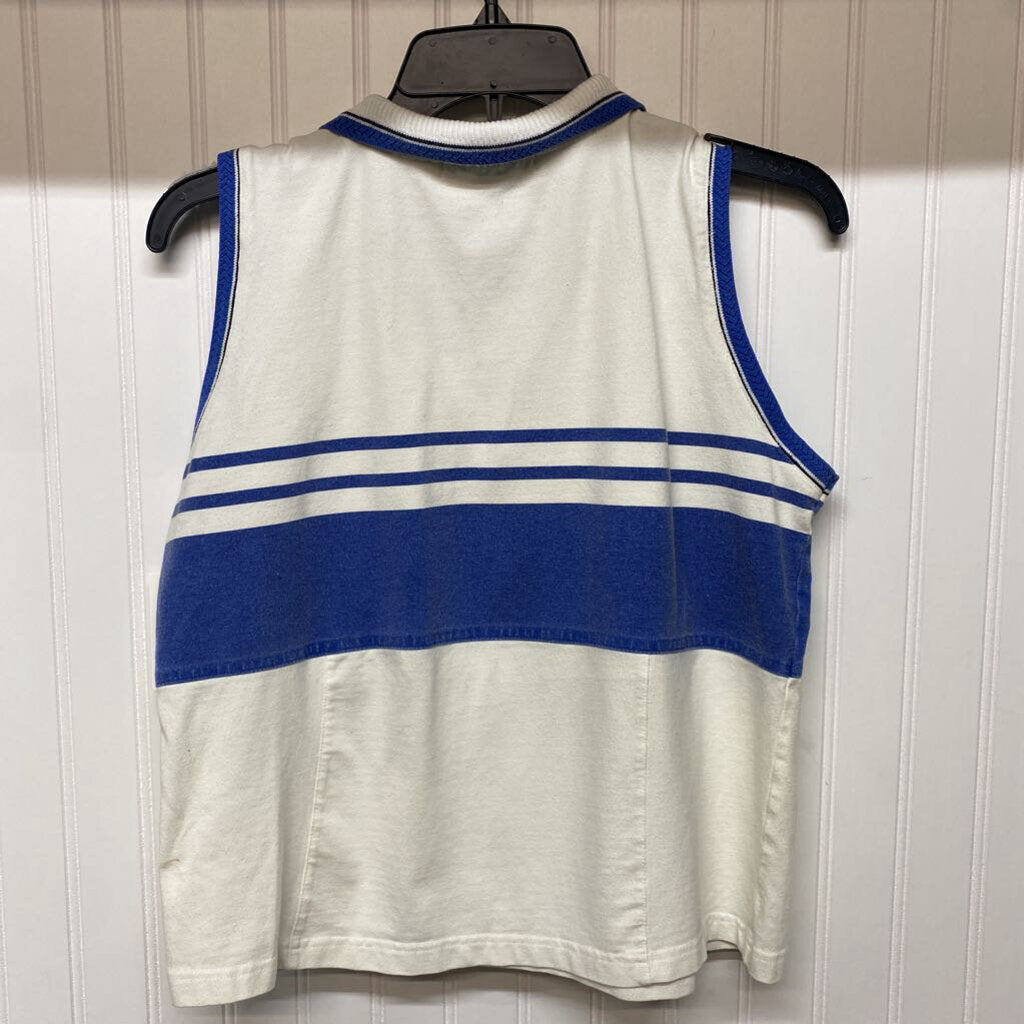 *COLLARED V NECK STRIPED TANK TOP