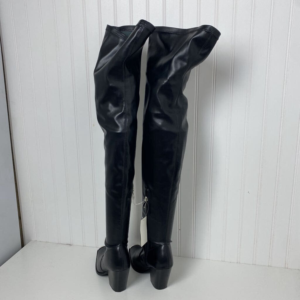 FAUX LEATHER THIGH HIGH BOOTS