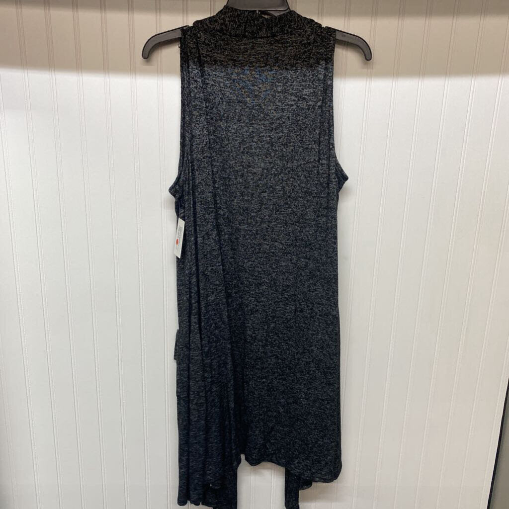 SLEEVELESS OPEN FRONT CARDIGAN