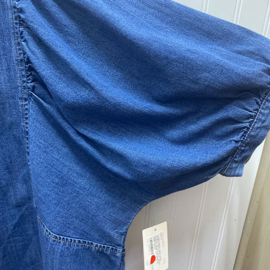 SHORT SLEEVE DENIM TOP