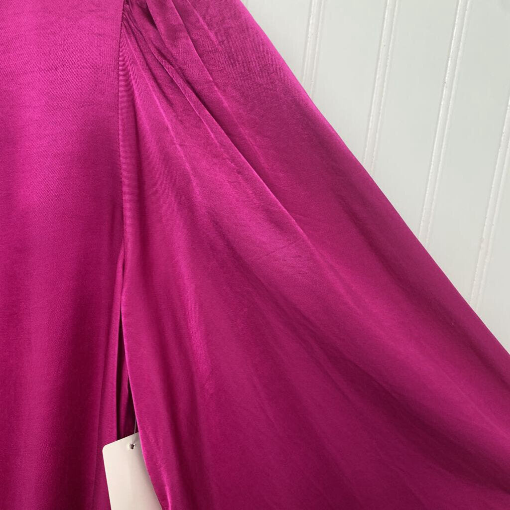 SHORT SLEEVE SATIN BLOUSE